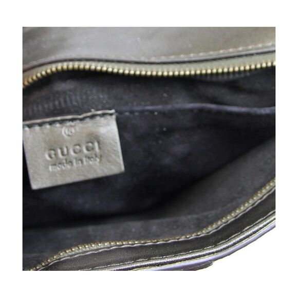 Gucci Women's Dark Green Python Large Soft Stirrup Clutch Bag - Picture 7 of 8